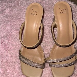 A New Day Women's Gold Heeled Sandals